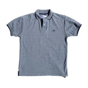 Salvatore Ferragamo Mens L Gray Logo Polo Shirt